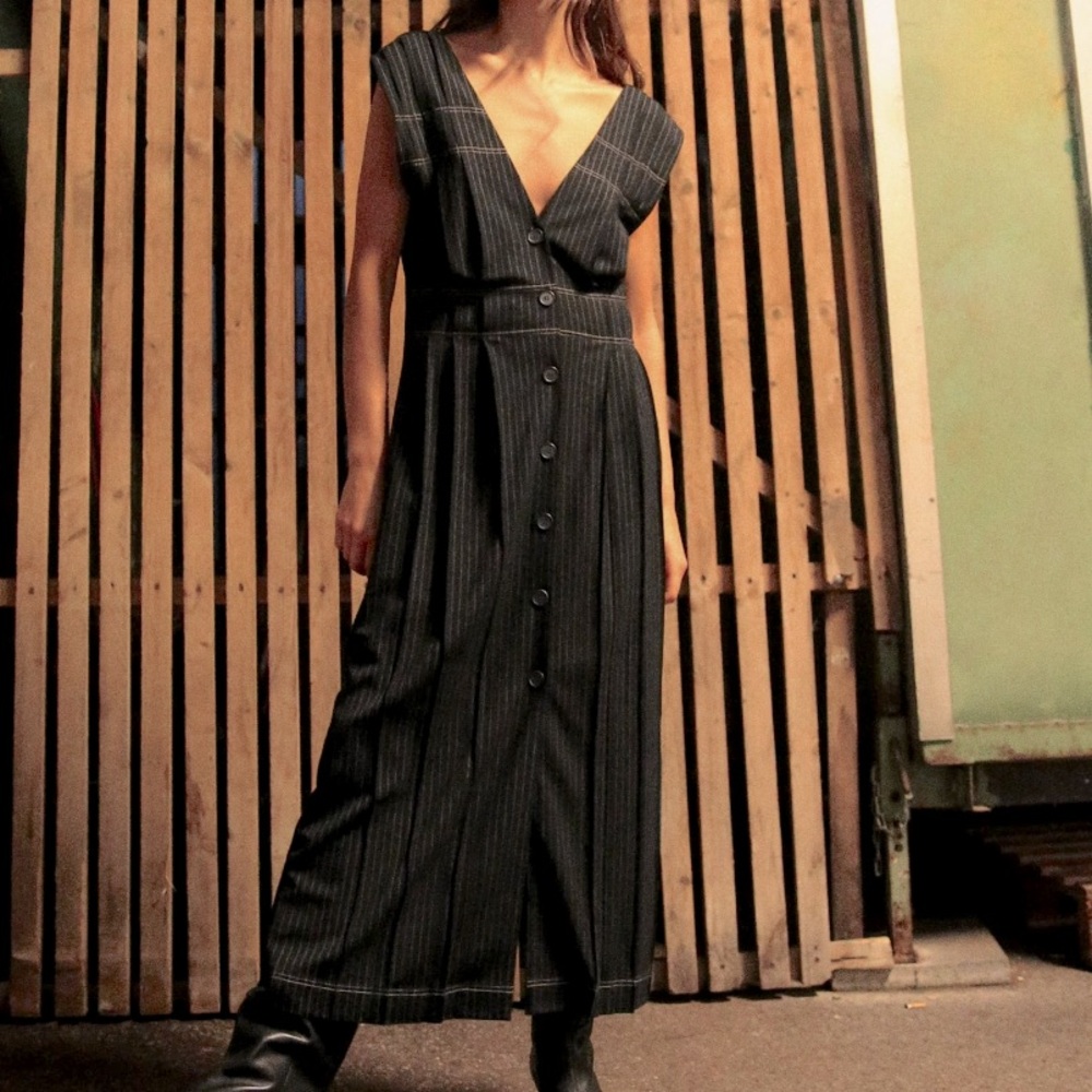 Zara Striped Midi Maxi Dress Size S NWT